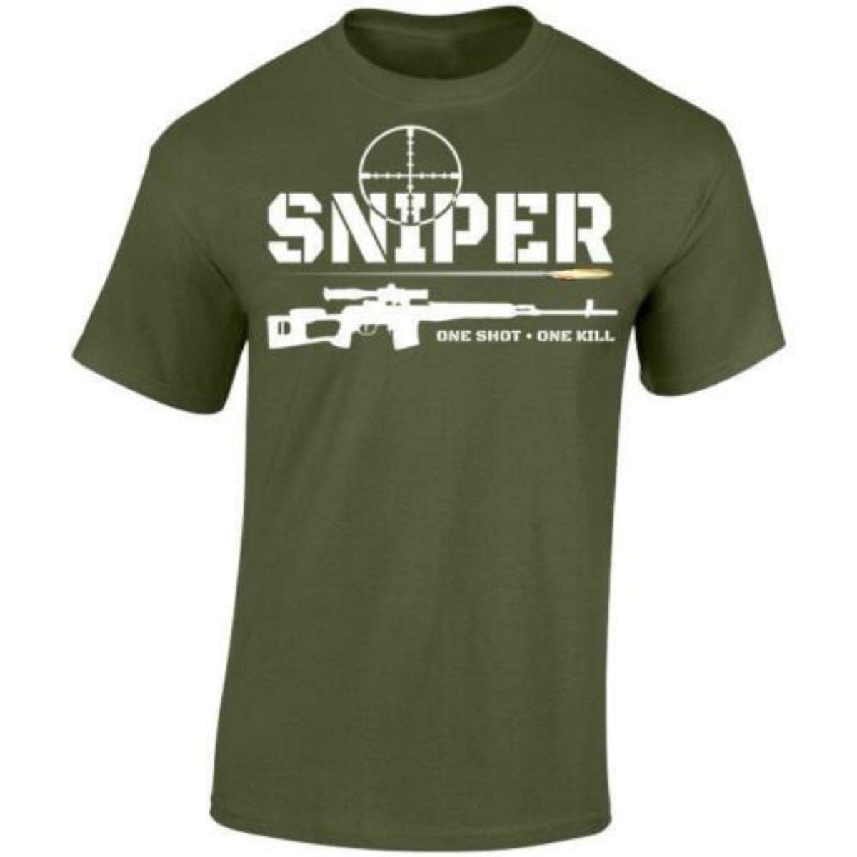 ACTION AIRSOFT 0 Army Green / S T-shirt Sniper "One shot one kill"
