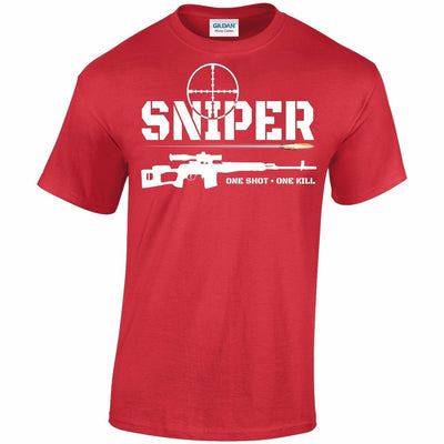 ACTION AIRSOFT 0 Red / S T-shirt Sniper "One shot one kill"