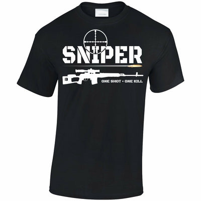 ACTION AIRSOFT 0 Black / S T-shirt Sniper "One shot one kill"