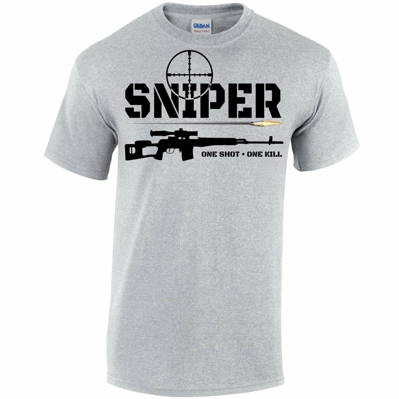 ACTION AIRSOFT 0 Gray / S T-shirt Sniper "One shot one kill"