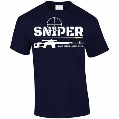 ACTION AIRSOFT 0 Navy Blue / S T-shirt Sniper "One shot one kill"