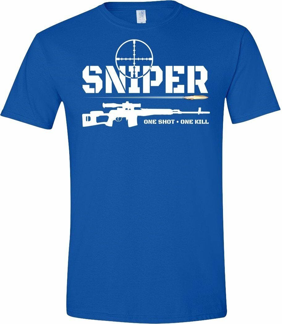 ACTION AIRSOFT 0 Blue / S T-shirt Sniper "One shot one kill"