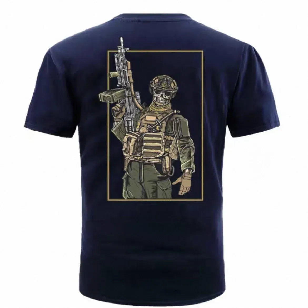 T-shirt tactique militaire pour homme 2026 Tough Guy Club, nouveau modèle d'été en pur coton imprimé, col rond, manches courtes, pour fans militaires 4XL / 3