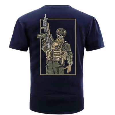 T-shirt tactique militaire pour homme 2026 Tough Guy Club, nouveau modèle d'été en pur coton imprimé, col rond, manches courtes, pour fans militaires 4XL / 3