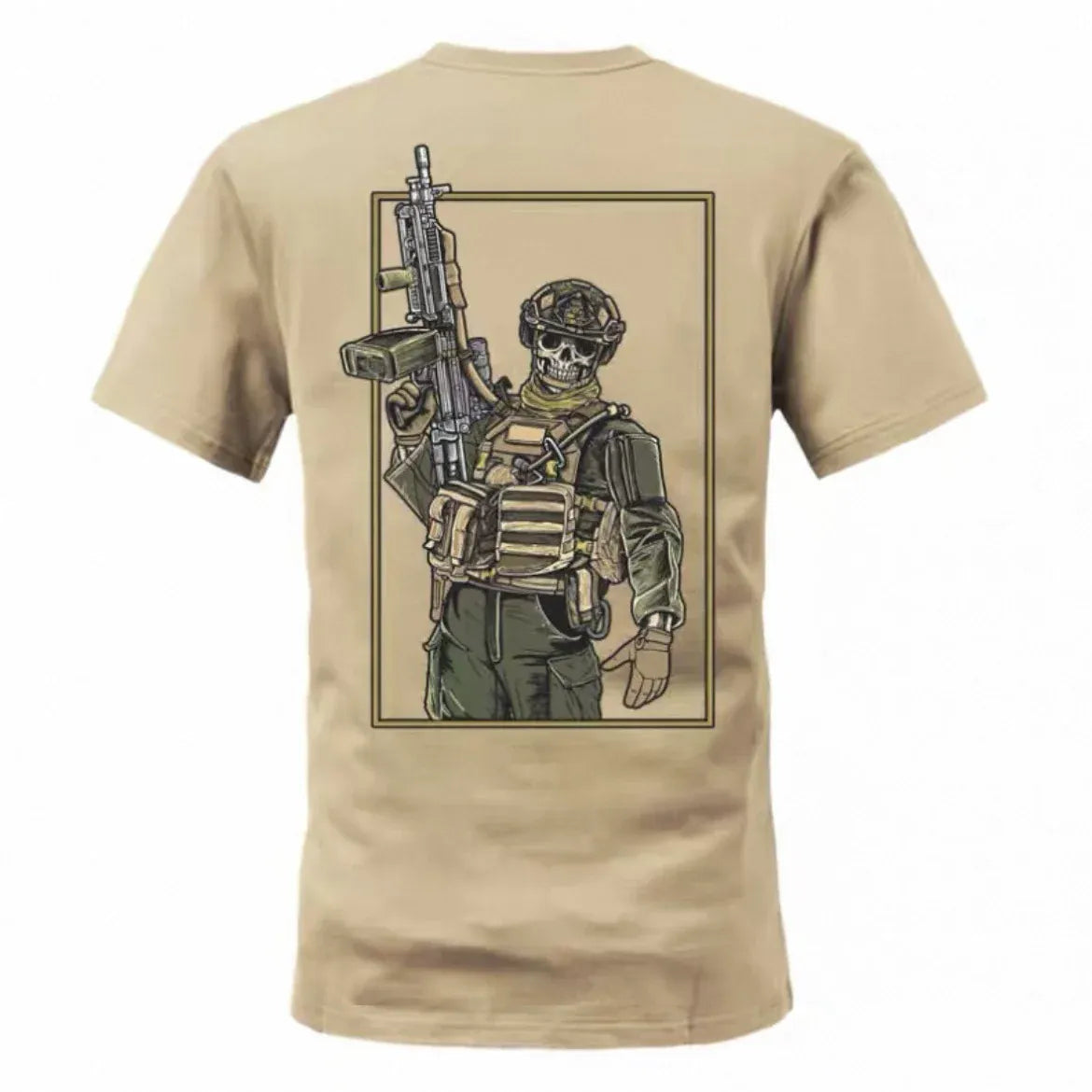 T-shirt tactique militaire pour homme 2026 Tough Guy Club, nouveau modèle d'été en pur coton imprimé, col rond, manches courtes, pour fans militaires XXXL / 1