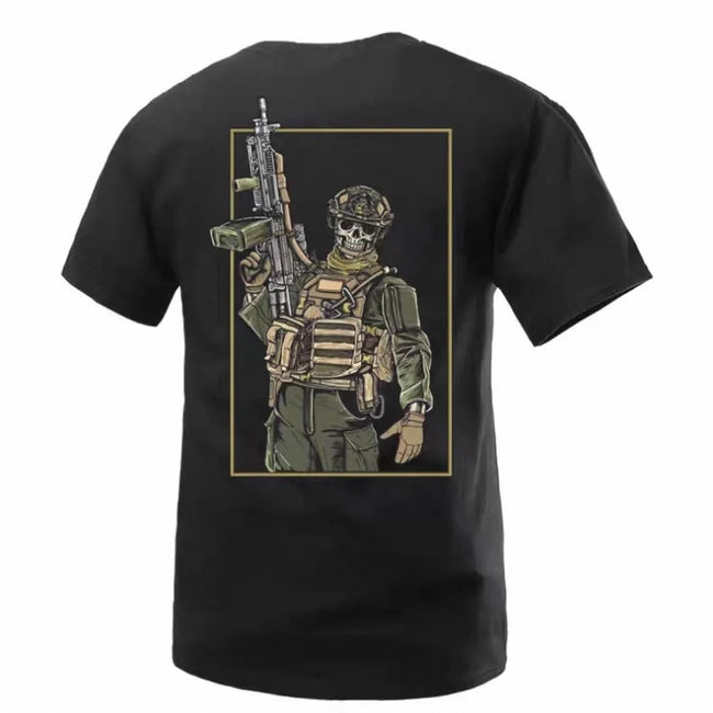 T-shirt tactique militaire pour homme 2026 Tough Guy Club, nouveau modèle d'été en pur coton imprimé, col rond, manches courtes, pour fans militaires XXXL / 2