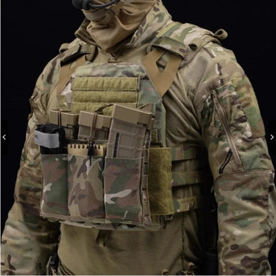 Tactical 5.56/7.62mm Lightweight Elastic Triple Mag Pouch Hunting CS Wargame Molle System Accessories Waist Bag Holster