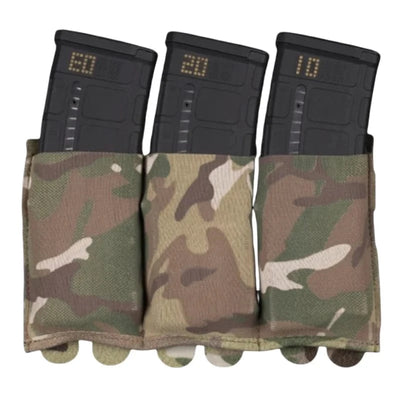 Tactical 5.56/7.62mm Lightweight Elastic Triple Mag Pouch Hunting CS Wargame Molle System Accessories Waist Bag Holster