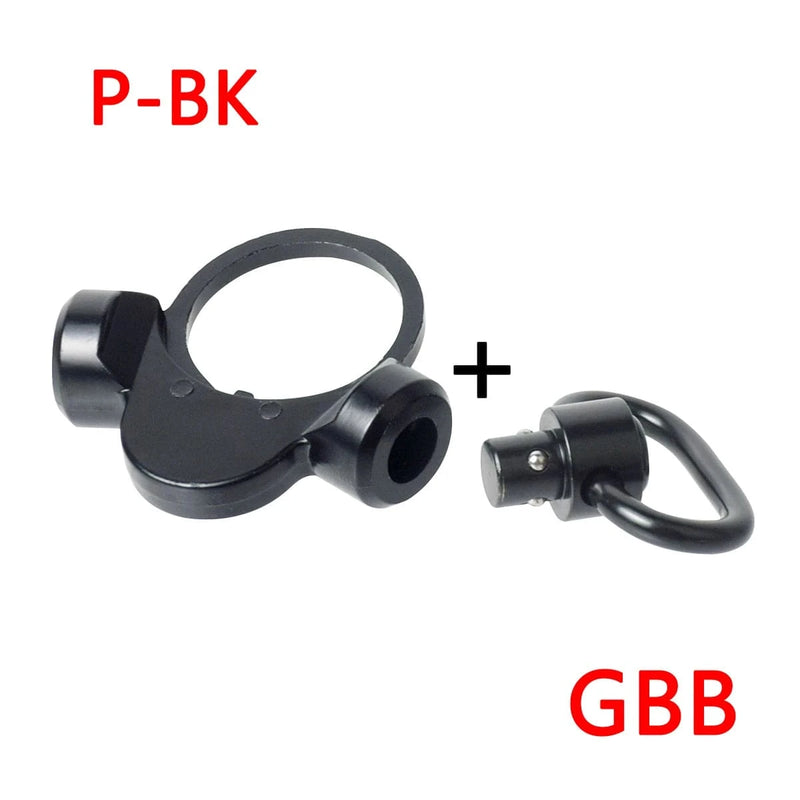 Tactical AEG GBB QD Mounts Sling Mount Quick Detach Push Botton Adapter Dual Side End Plate Fit M4 M16 AR15 Hunting Accessories P-BK (GBB)