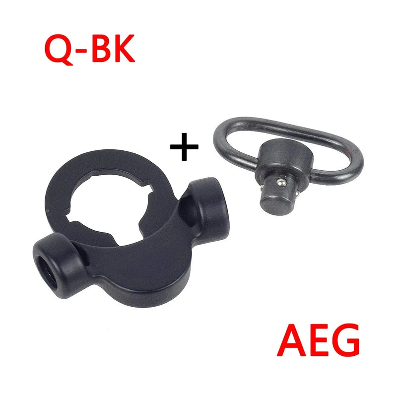 Tactical AEG GBB QD Mounts Sling Mount Quick Detach Push Botton Adapter Dual Side End Plate Fit M4 M16 AR15 Hunting Accessories Q-BK (AEG)