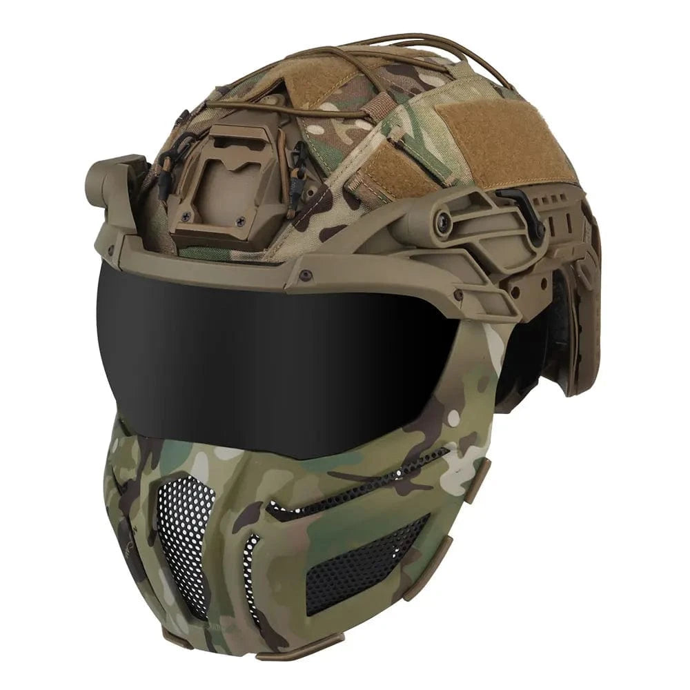 Tactical FAST Helmet With Goggles Mask Full Protection Hunting Combat Airsoft Helmet Outdoor Sports Cycling Safety Helmet Gear