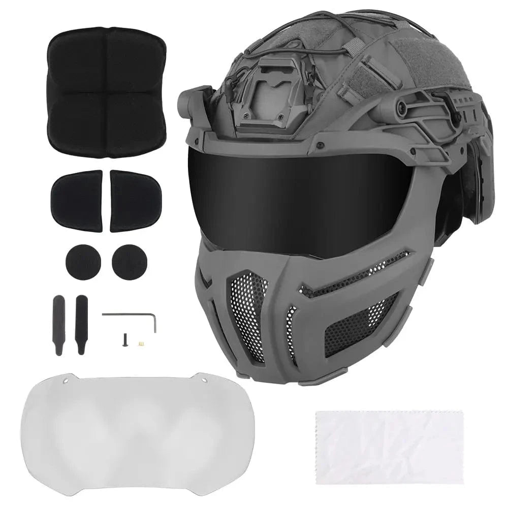 Tactical FAST Helmet With Goggles Mask Full Protection Hunting Combat Airsoft Helmet Outdoor Sports Cycling Safety Helmet Gear HL-100 G