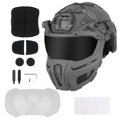 Tactical FAST Helmet With Goggles Mask Full Protection Hunting Combat Airsoft Helmet Outdoor Sports Cycling Safety Helmet Gear HL-100 G