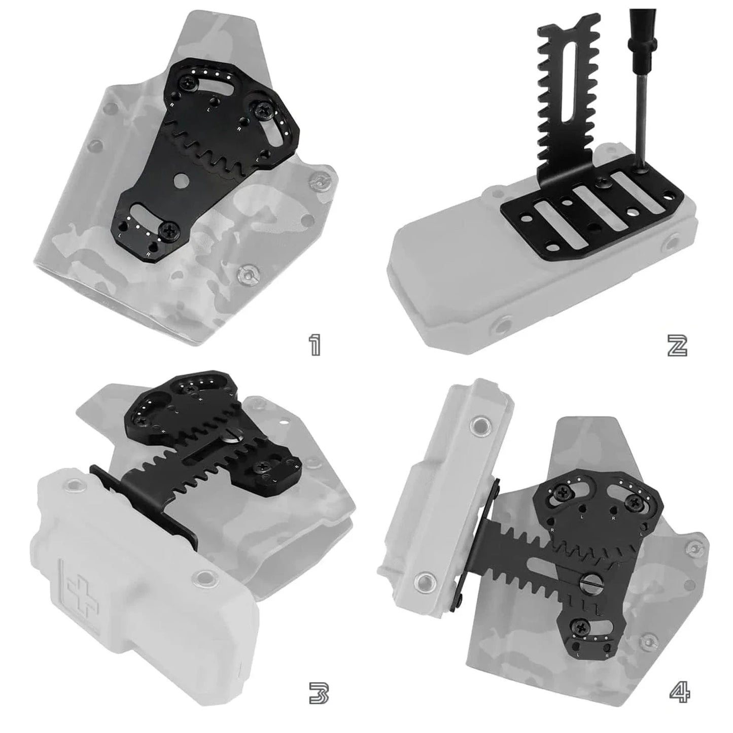 Tactical Holster Adapter Platform Stainless Steel,Holster Platform Quick Locking System Extension Plate for Camping Hunting Black