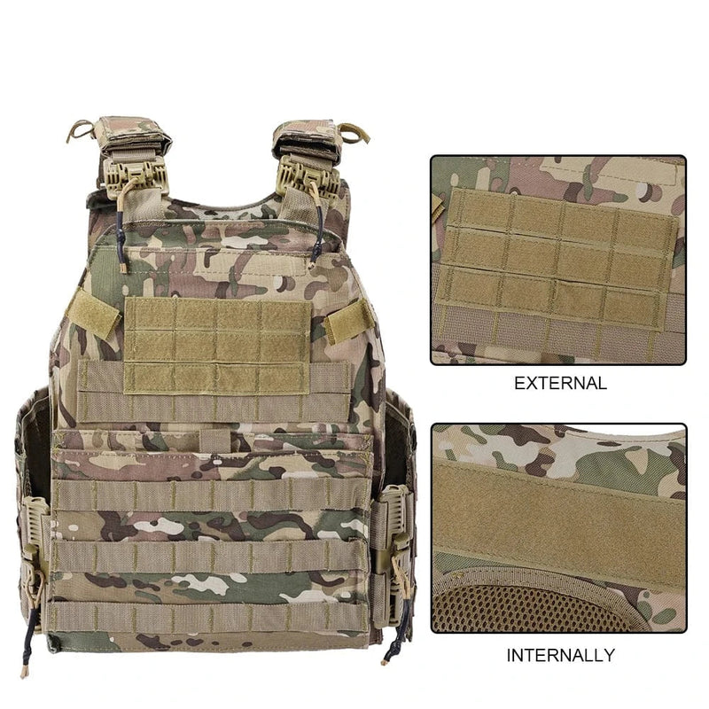 Tactical Hunting Vest K19 Plate Carrier 3.0 Quick Release System Fast Adjust Cummerbund Multi-size Military Airsoft Gear