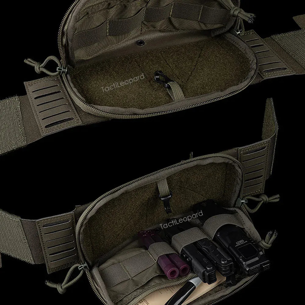 Tactical Multi-caliber Triple Magazine Pouch w/ 2nd Layer Admin Bag for M4 556 Long 9mm Mag Aifsoft Plate Carrier Front Placard