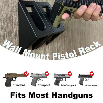 Tactical Pistol Rack Wall Mounted Universal Gun Rack Handgun Display Stand for Safe Storage Fits Glock Hunting & Home Defense