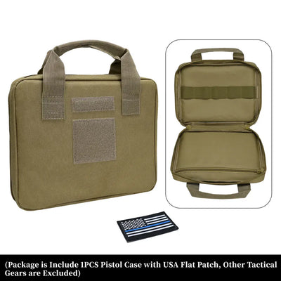 Tactical  Protable Hand Gun Case Soft Pistol Case with Elastic Loops Dual Padded Pistol Bags for Gun Tool Carrying Storage Bag