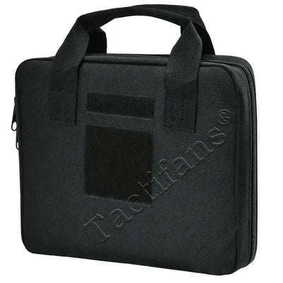 Tactical  Protable Hand Gun Case Soft Pistol Case with Elastic Loops Dual Padded Pistol Bags for Gun Tool Carrying Storage Bag BK