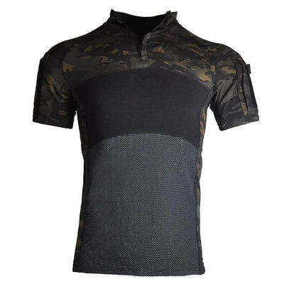 Tactical T-Shirts for Men Hiking Combat Short Sleeve Camping Shirt Camouflage Clothes Breathable CP Clothing Hunting Clothes