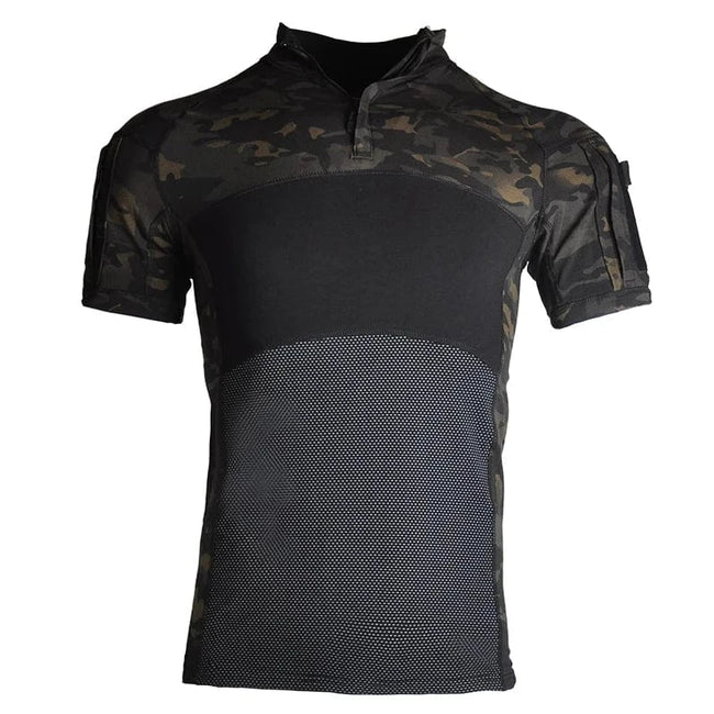 Tactical T-Shirts for Men Hiking Combat Short Sleeve Camping Shirt Camouflage Clothes Breathable CP Clothing Hunting Clothes