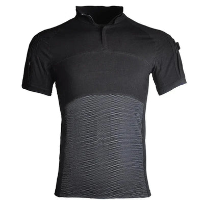 Tactical T-Shirts for Men Hiking Combat Short Sleeve Camping Shirt Camouflage Clothes Breathable CP Clothing Hunting Clothes black / S 45-55kg