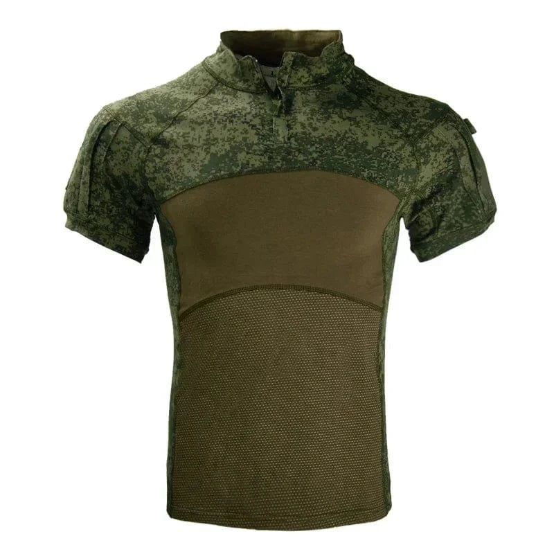 Tactical T-Shirts for Men Hiking Combat Short Sleeve Camping Shirt Camouflage Clothes Breathable CP Clothing Hunting Clothes Russia CP / S 45-55kg