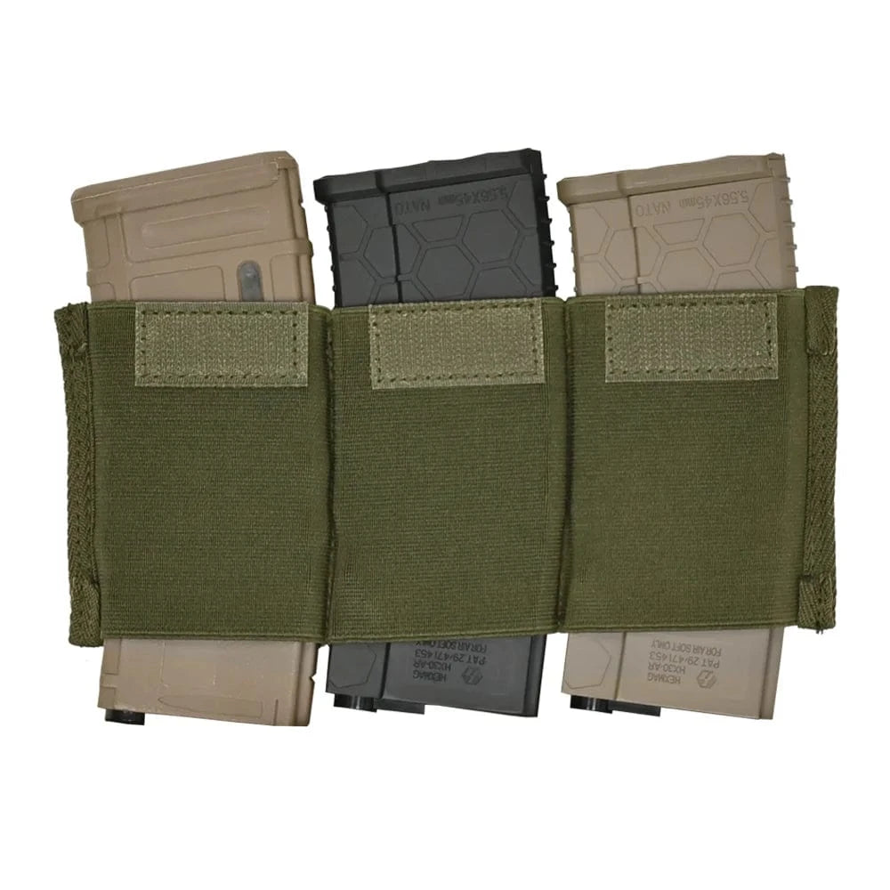Tactifans 5.56 Triple Magazine Insert Pouch For Micro Fight MK3 MK4 Chest Rig Spiritus Style Elastic Built-in Magazine Holder