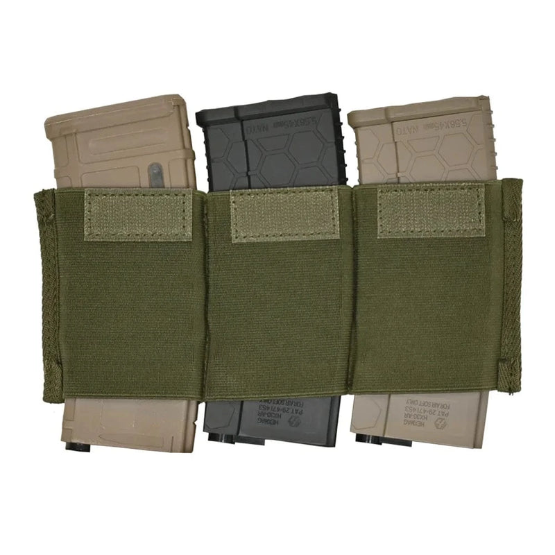 Tactifans 5.56 Triple Magazine Insert Pouch For Micro Fight MK3 MK4 Chest Rig Spiritus Style Elastic Built-in Magazine Holder