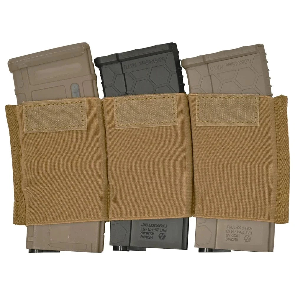 Tactifans 5.56 Triple Magazine Insert Pouch For Micro Fight MK3 MK4 Chest Rig Spiritus Style Elastic Built-in Magazine Holder