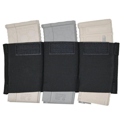 Tactifans 5.56 Triple Magazine Insert Pouch For Micro Fight MK3 MK4 Chest Rig Spiritus Style Elastic Built-in Magazine Holder Triple insert BK