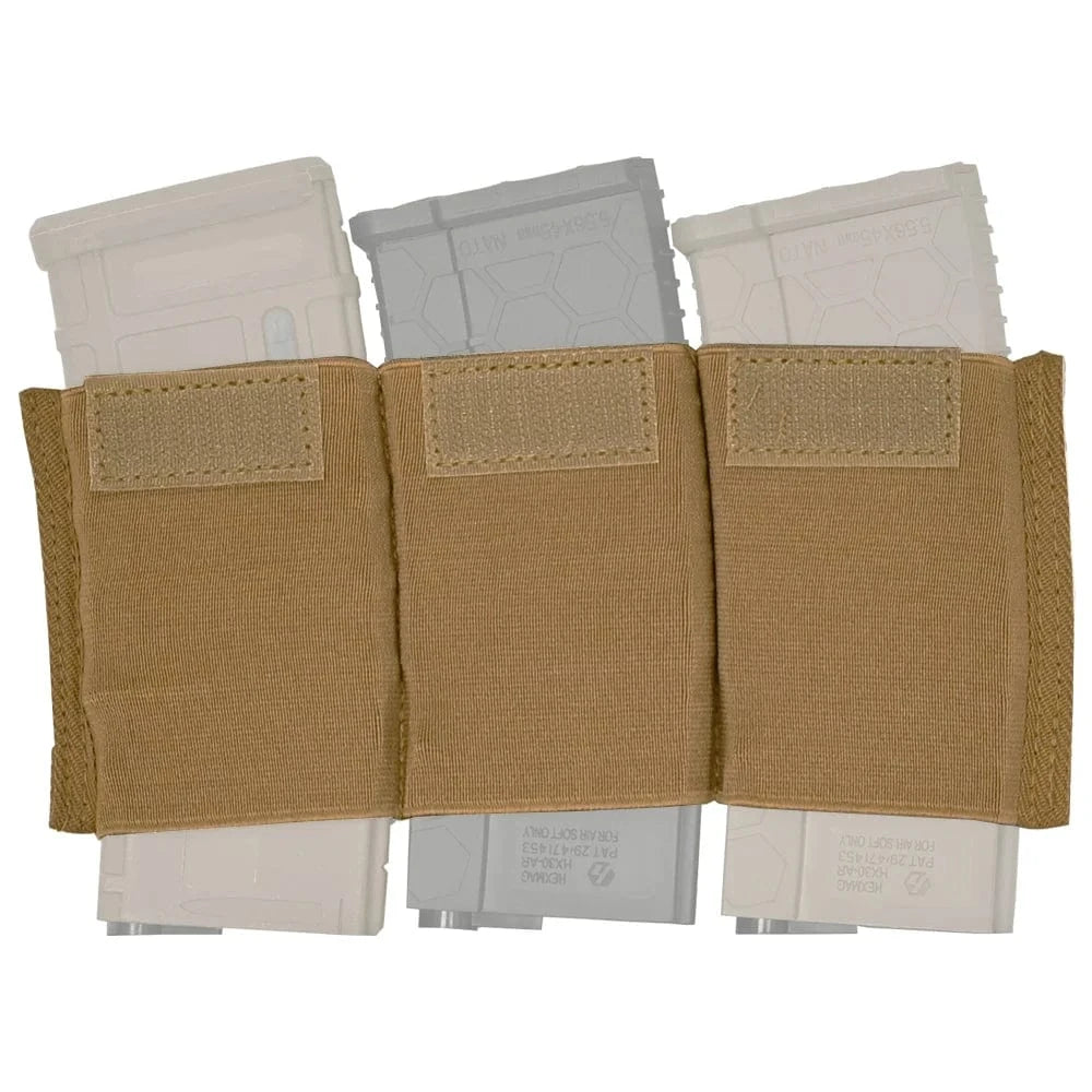 Tactifans 5.56 Triple Magazine Insert Pouch For Micro Fight MK3 MK4 Chest Rig Spiritus Style Elastic Built-in Magazine Holder Triple insert DE