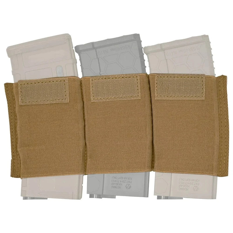 Tactifans 5.56 Triple Magazine Insert Pouch For Micro Fight MK3 MK4 Chest Rig Spiritus Style Elastic Built-in Magazine Holder Triple insert DE