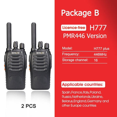 ACTION AIRSOFT 0 PMR 2PCS Talkie-walkie Retevis H777 PLUS Pro PTT