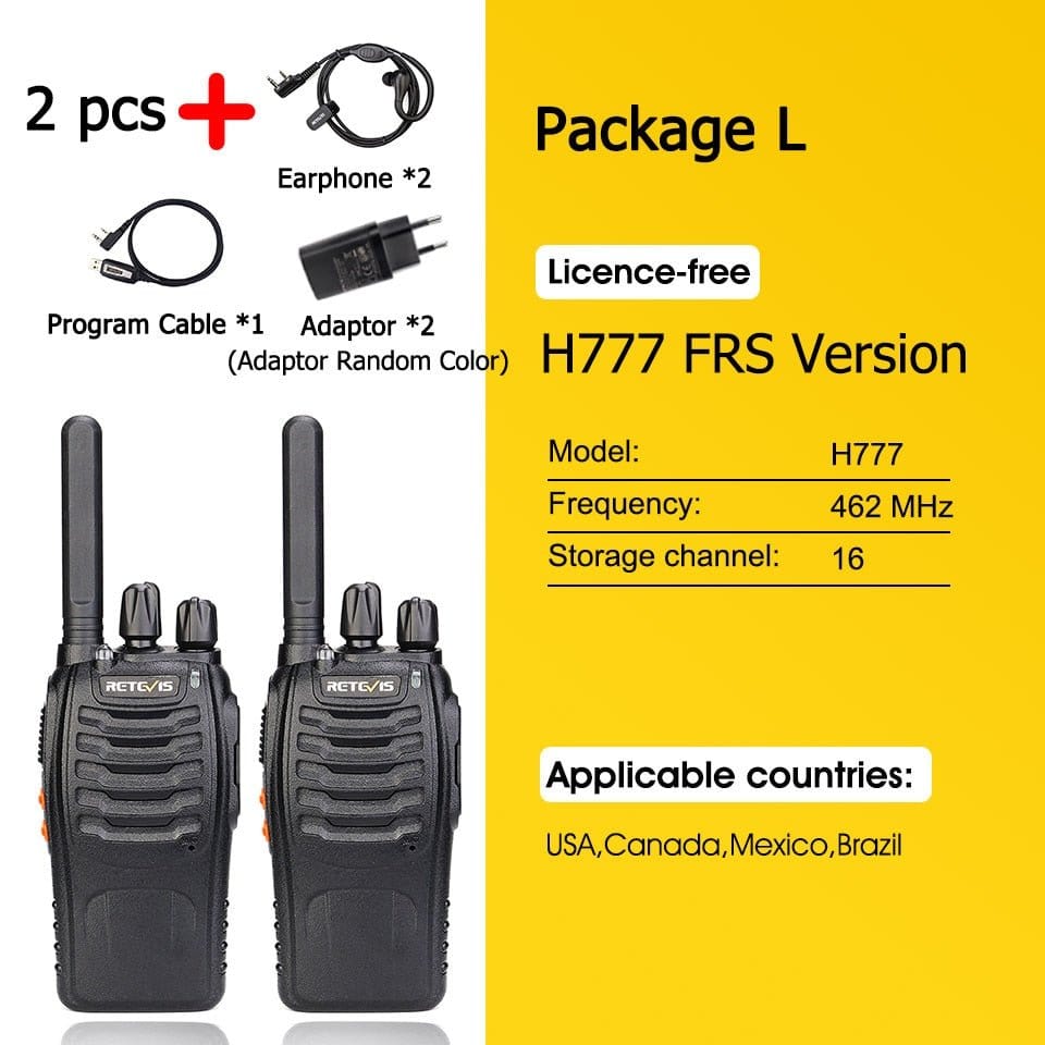 ACTION AIRSOFT 0 FRS 2PCS and ACC Talkie-walkie Retevis H777 PLUS Pro PTT
