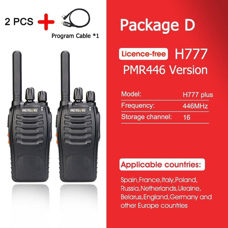 ACTION AIRSOFT 0 PMR 2PCS Cable Talkie-walkie Retevis H777 PLUS Pro PTT