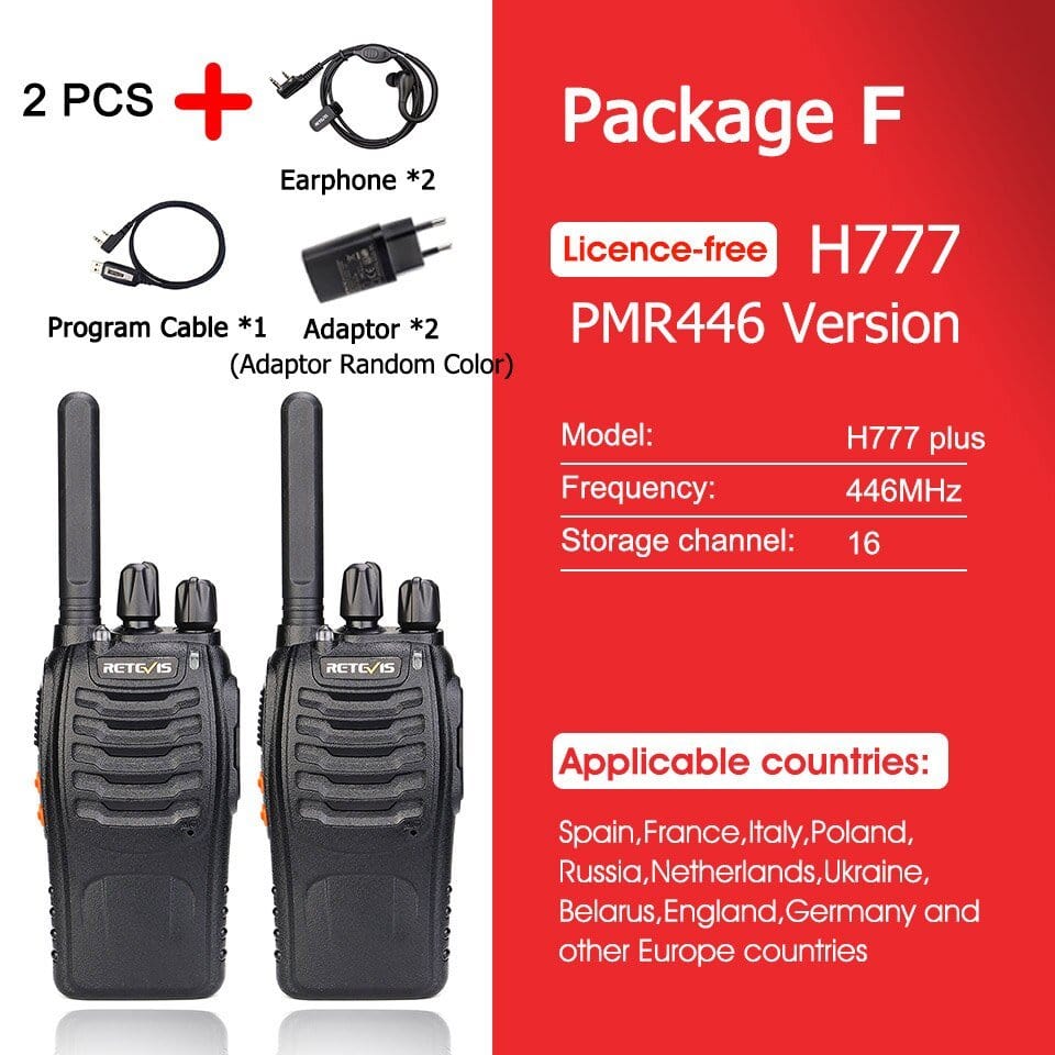 ACTION AIRSOFT 0 PMR 2PCS and ACC Talkie-walkie Retevis H777 PLUS Pro PTT