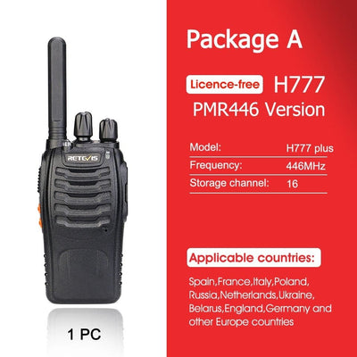 ACTION AIRSOFT 0 PMR 1PC Talkie-walkie Retevis H777 PLUS Pro PTT