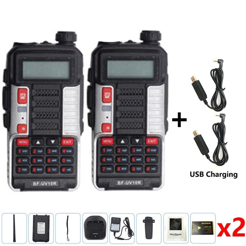 ACTION AIRSOFT 0 Argent + chargeur USB / EURO Talkie-walkie UV 10R W2 VHF Boafeng