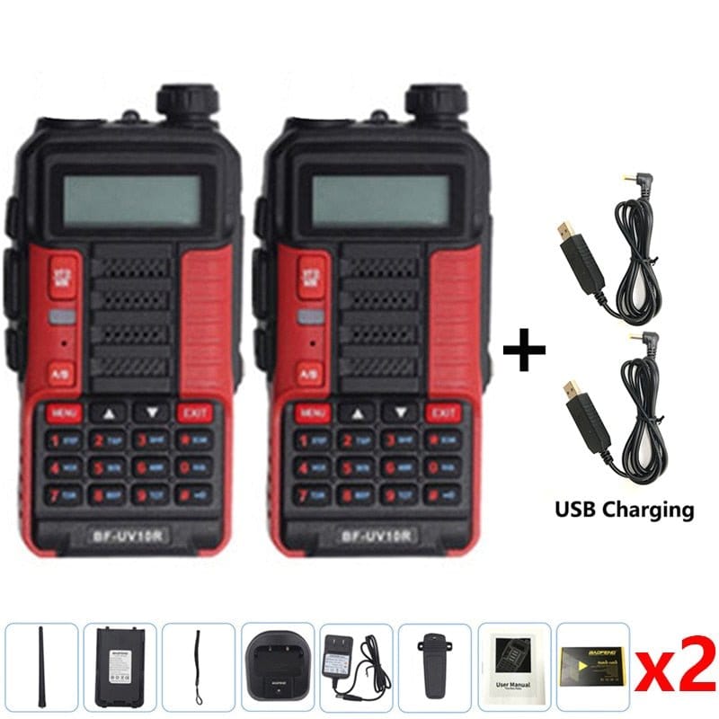 ACTION AIRSOFT 0 Rouge + chargeur USB / EURO Talkie-walkie UV 10R W2 VHF Boafeng