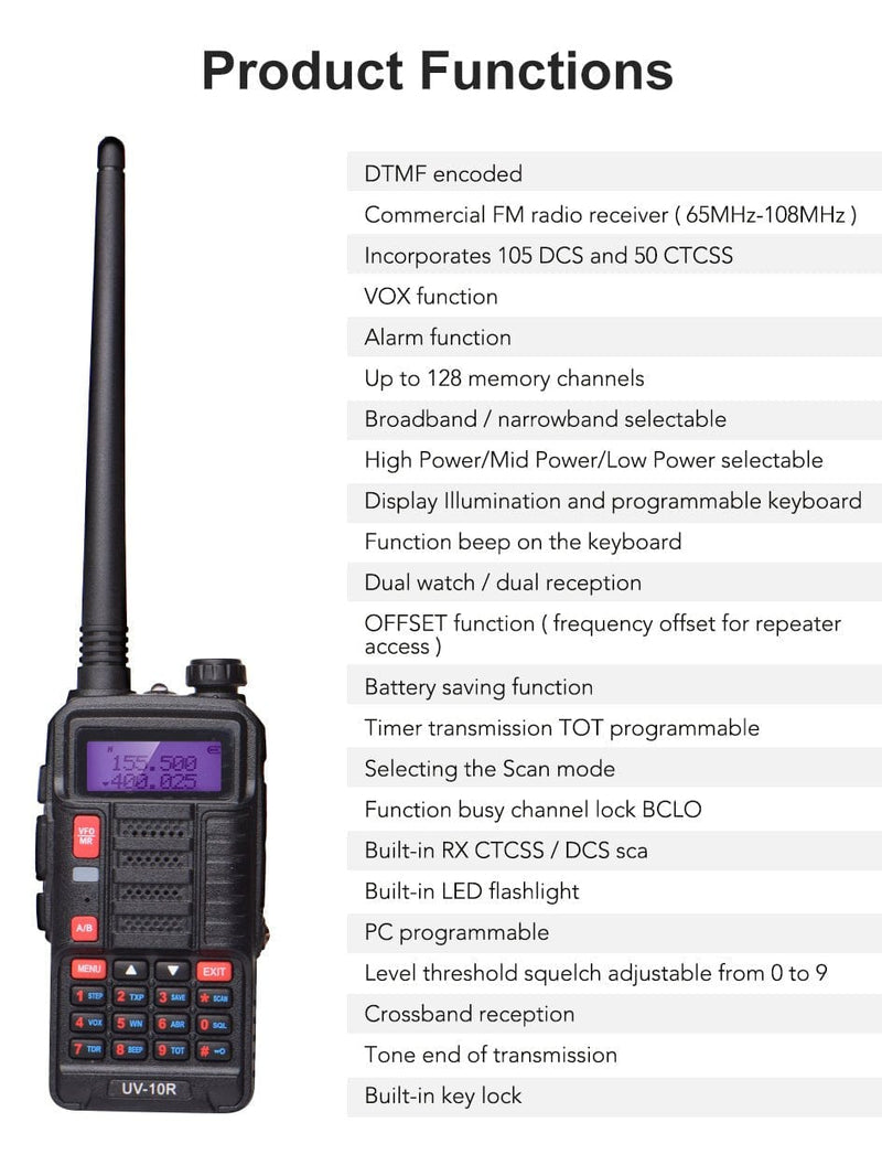 ACTION AIRSOFT 0 Talkie-walkie UV 10R W2 VHF Boafeng