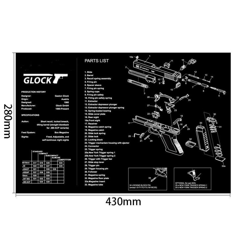 ACTION AIRSOFT 0 Glcok Tapis nettoyage P365 1911 Glock