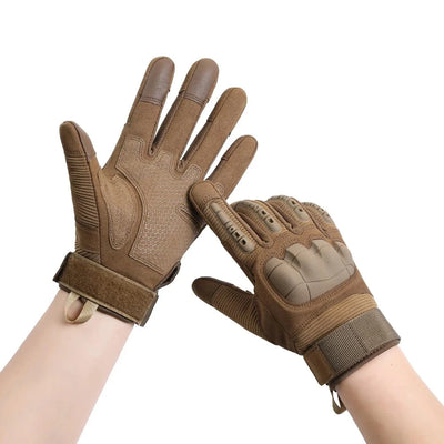 Touch Screen Tactical Full Finger Gloves Hard Rubber Paintball Airsoft Bicycle Combat Anti-skid Cycling Work Glove Men