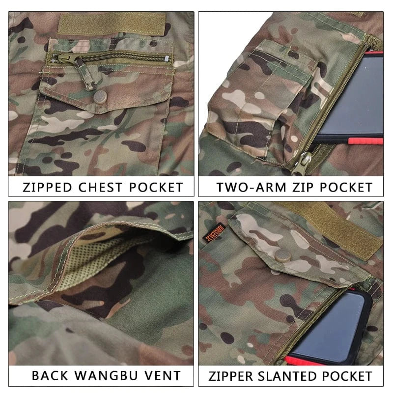 Uniform Camo Tactical combat Set Hunting Suit Uniforme Tactical Suits Airsoft Men Clothing Working Clothes