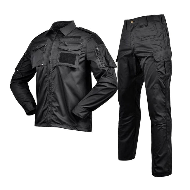 Uniform Camo Tactical combat Set Hunting Suit Uniforme Tactical Suits Airsoft Men Clothing Working Clothes black / XXL-80-90kg