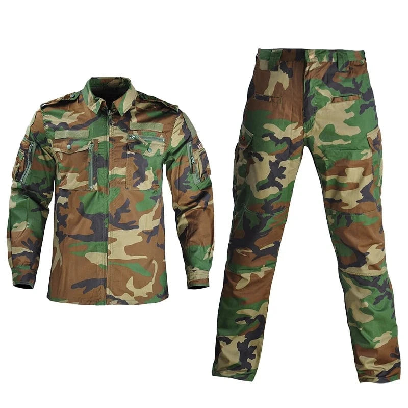 Uniform Camo Tactical combat Set Hunting Suit Uniforme Tactical Suits Airsoft Men Clothing Working Clothes jungle green / L-65-75kg
