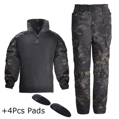 HWILD TACTICAL 0 Multicam noir / 110 cm Uniforme militaire enfant chemise + pantalon
