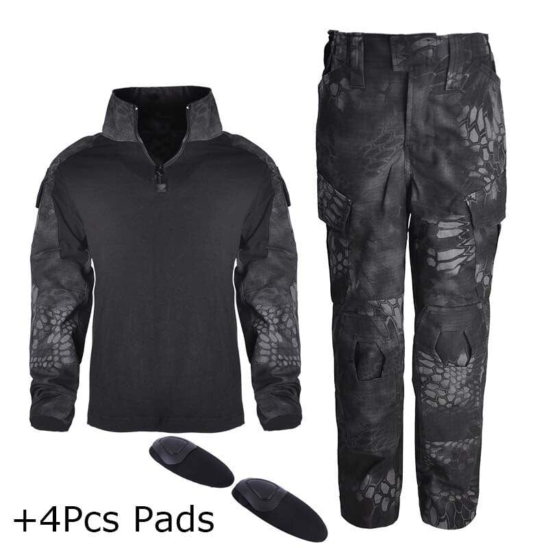 HWILD TACTICAL 0 Black python / 110 cm Uniforme militaire enfant chemise + pantalon