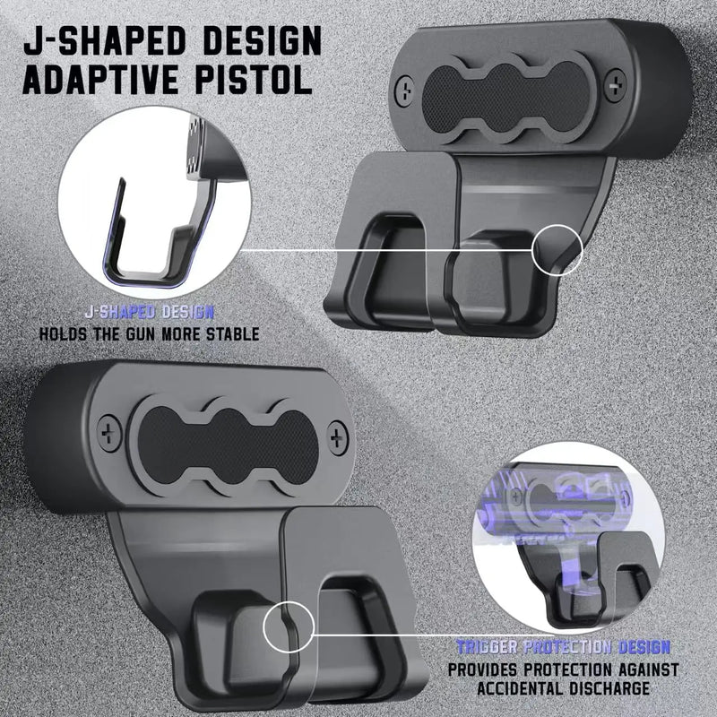 Universal Gun Magnet Mount Magnetic Pistol Holder Glock Stand 15Lbs Wall/Car Handgun Holster with Trigger Guard Protection