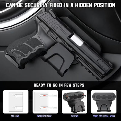 Universal Gun Magnet Mount Magnetic Pistol Holder Glock Stand 15Lbs Wall/Car Handgun Holster with Trigger Guard Protection